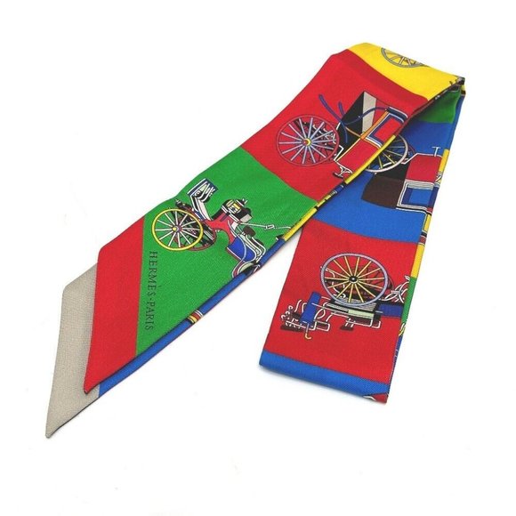 HERMES Carriage Twilly Scarf silk Multicolore - Picture 1 of 12